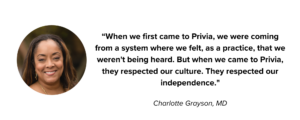 Graphic containing a quote from Dr. Charlotte Grayson