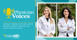 Picture of Drs. Arutyunyan and Wade-Vuturo promoting podcast on succession planning.